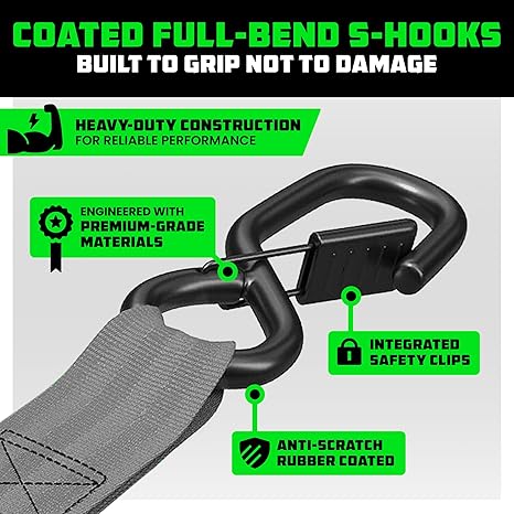 Tightr™ Medium-Duty Retractable Ratchet Straps