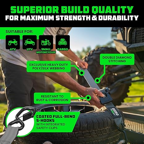 Tightr™ Medium-Duty Retractable Ratchet Straps