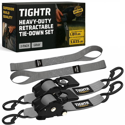 Tightr™ Medium-Duty Retractable Ratchet Straps